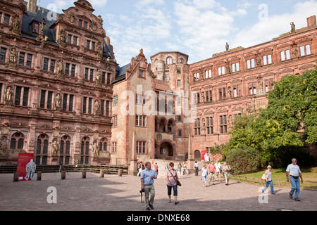 Innenhof des Schloss Heidelberg in Heidelberg, Baden-Württemberg, Deutschland Stockfoto