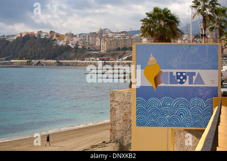 Ceuta, liegt an der Spitze der Nord-West-Afrika, eine Enklave von Spanien und ein Teil der spanischen Region Andalusien. Stockfoto