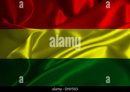 Bolivien-Flagge auf seidige Textur. Stockfoto