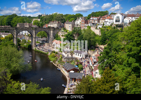 Fluß Nidd, Knaresborough, North Yorkshire Stockfoto