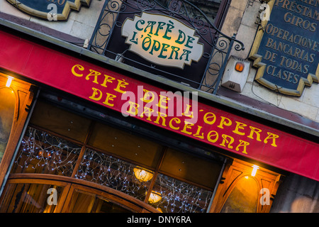 Cafe de l ' Opera, Rambla Street, Barcelona, Katalonien, Spanien Stockfoto