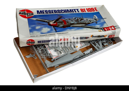 Die klassische 1/24. Skala Airfix Bausatz Messerschmitt Me-109 Kunststoff Maßstab Stockfoto