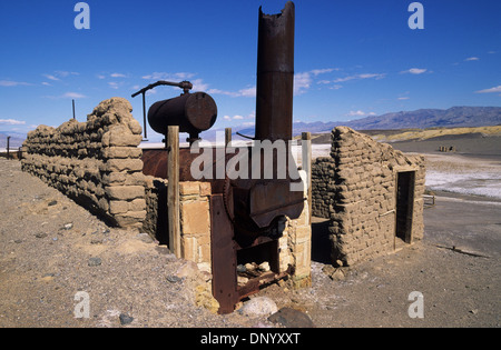 Elk248-1152 Kalifornien, Death Valley Nationalpark, Harmony Borax Works, 20 Mule Team Borax Wagen Stockfoto