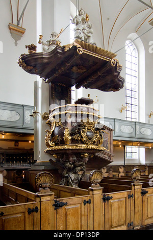 Das Innere der Kirche Trinitatis in Kopenhagen, Dänemark, Architektur Stockfoto