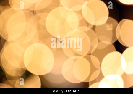 Abstrakte goldene Bokeh des Hintergrunds. Stockfoto