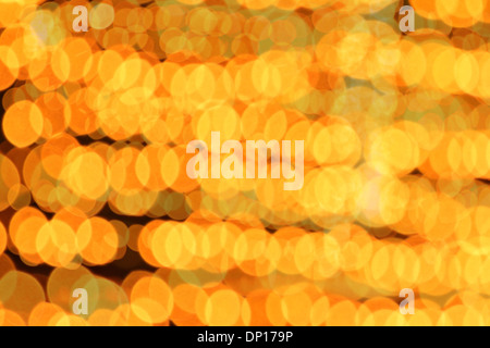 Abstrakte goldene Bokeh des Hintergrunds. Stockfoto