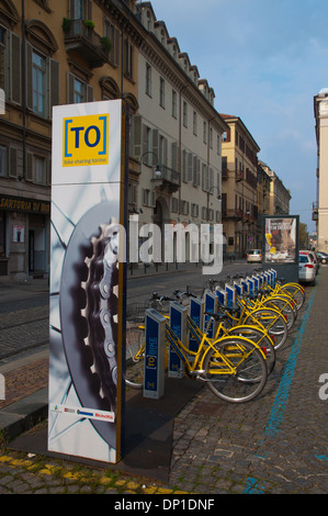 Tobike Turin Fahrrad sharing Schema Fahrrad Punkt zentrale Turin Piemont Italien Europa Stockfoto