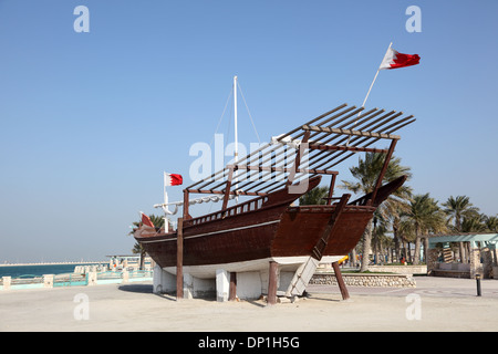 Traditionelle arabische Holzdau in Bahrain Stockfoto