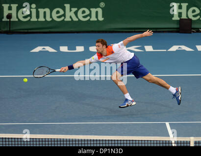 Auckland, Neuseeland. 7. Januar 2014. Deutschlands Daniel Brands in Aktion während seine Singles match bei der 2014 Heineken Open. ASB-Tennis-Center. Bildnachweis: Aktion Plus Sport/Alamy Live-Nachrichten Stockfoto