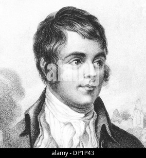 Robert Burns (1759-1796) Gravur aus den 1800er Jahren. Schottische Dichter und Lyriker. Archiv-Presse-Portrait-Service Stockfoto