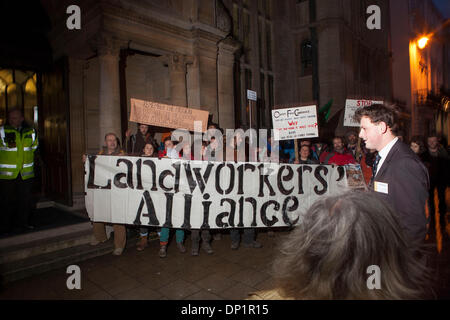 Landworkers Allianz bringt Kleinbauern zur Kenntnis der großen Agrar Oxford Landwirtschaft Konferenz laufen Stockfoto