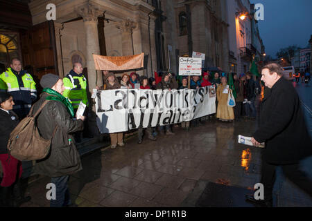 Landworkers Allianz bringt Kleinbauern zur Kenntnis der großen Agrar Oxford Landwirtschaft Konferenz laufen Stockfoto