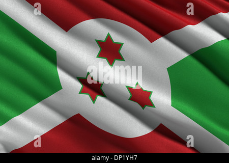 Burundi, im Wind wehende Flagge Stockfoto