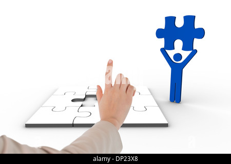 Das zusammengesetzte Bild der Unternehmerin zeigen Stockfoto