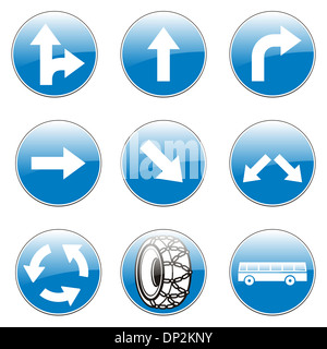 isolierten europäischen Verkehrszeichen mit details Stockfoto