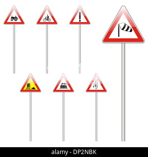 isolierten europäischen Verkehrszeichen Stockfoto