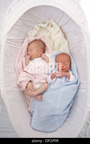 Zwei Wochen alten Zwillingen Stockfoto