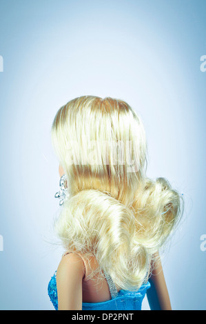 Barbie blond Haare, von hinten gesehen Stockfoto