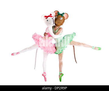 Angelina Ballerina und Freund En Pointe in Kamera im Studio fotografiert. Stockfoto