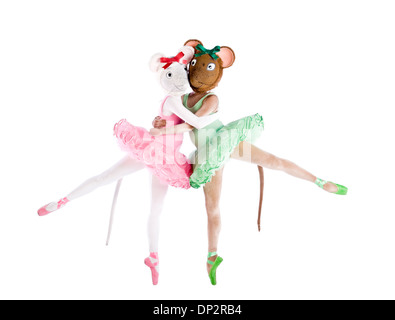 Angelina Ballerina und Freund En Pointe in Kamera im Studio fotografiert. Stockfoto