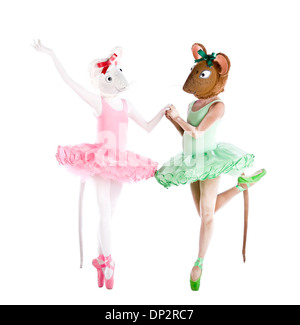 Angelina Ballerina und Freund En Pointe im Studio fotografiert. Stockfoto