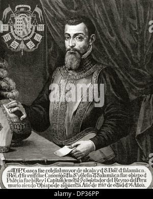 Pedro De La Gasca, The Peacemaker (1493-1567). Spanischer Priester, Politiker und Militär. Gravur. Stockfoto