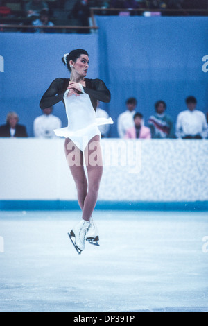 Nancy Kerrigan (USA) Silber-Medaillengewinner im Wettbewerb bei den Olympischen Winterspielen 1994. Stockfoto
