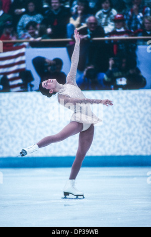 Nancy Kerrigan (USA) Silber-Medaillengewinner im Wettbewerb bei den Olympischen Winterspielen 1994. Stockfoto
