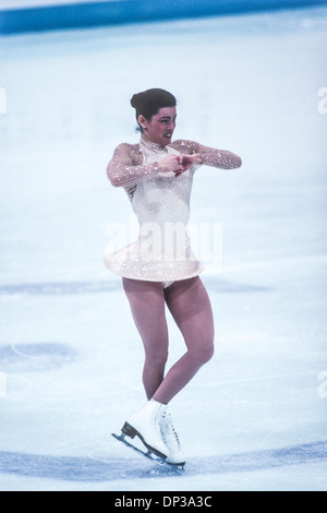 Nancy Kerrigan (USA) Silber-Medaillengewinner im Wettbewerb bei den Olympischen Winterspielen 1994. Stockfoto