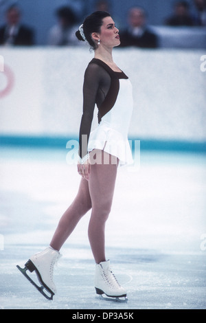 Nancy Kerrigan (USA) Silber-Medaillengewinner im Wettbewerb bei den Olympischen Winterspielen 1994. Stockfoto