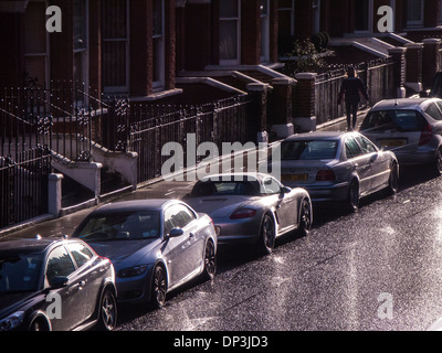 London im Regen Stockfoto