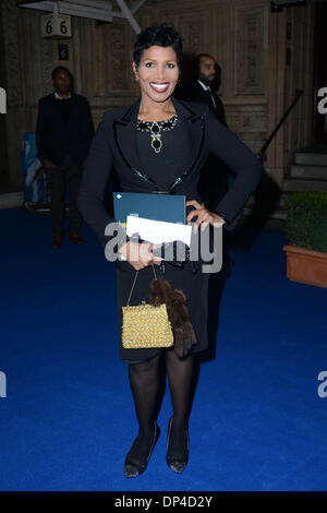 LONDON, ENGLAND - Januar 07: Denise Perason besucht die "Cirque Du Soleil: Quidam" Opening Night in der Royal Albert Hall am 7. Januar 2014 in London, England. (Foto: siehe Li) Stockfoto