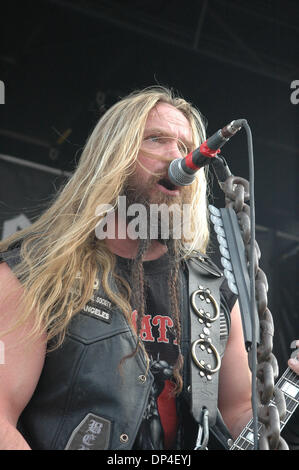 9. August 2006; Raleigh, NC, USA; ZAKK WYLDE von Black Label Society führt einen Satz auf dem Ozzfest 2006 im Alltel Pavillion in Raleigh, North Carolina. Obligatorische Credit: Foto von Tina Fultz/ZUMA Press. (©) Copyright 2006 by Tina Fultz Stockfoto