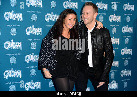 LONDON, ENGLAND - Januar 07: Hayley Tomaddon besucht die "Cirque Du Soleil: Quidam" Opening Night in der Royal Albert Hall am 7. Januar 2014 in London, England. (Foto: siehe Li) Stockfoto