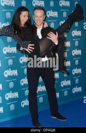 LONDON, ENGLAND - Januar 07: Hayley Tomaddon besucht die "Cirque Du Soleil: Quidam" Opening Night in der Royal Albert Hall am 7. Januar 2014 in London, England. (Foto: siehe Li) Stockfoto