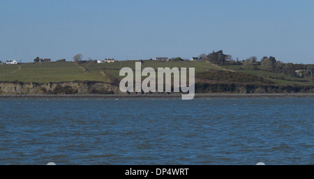 Blick auf Fluss Shannon und County Clare Ireland nahe Killimer von der Autofähre Stockfoto