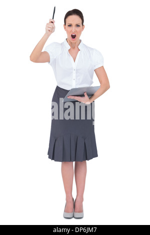 Wütend Geschäftsfrau schreien Stockfoto