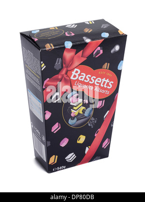 Schachtel mit Bassetts Liquorice Allsorts Süßigkeiten Stockfoto