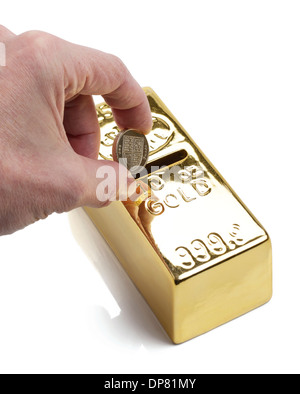 Geld in Gold zu investieren Stockfoto