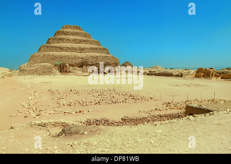 Djoser-Stufenpyramide von Imhotep in Sakkara Stockfoto