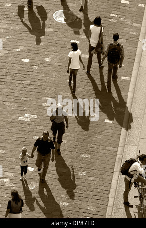 Silhouetten in Zürich (Schweiz), Draufsicht Stockfoto