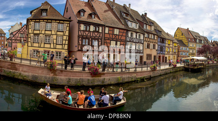 bunte Holzhäuser in Colmar (Frankreich), Panorama Stockfoto