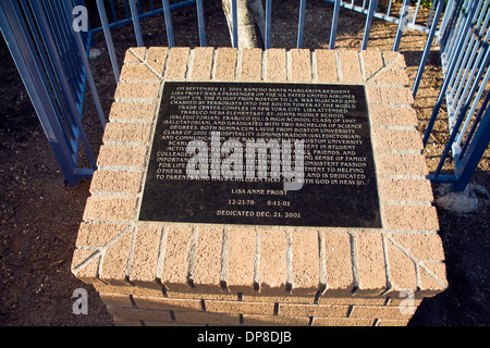 Denkmal für die junge Frau getötet auf Flug 175 in den Terroranschlag vom 11.09.2001 © Myrleen Pearson Stockfoto