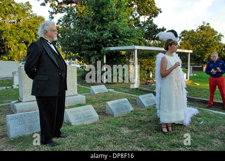 Friedhof Nachttour mit Reenactors in Biloxi, Mississippi Stockfoto