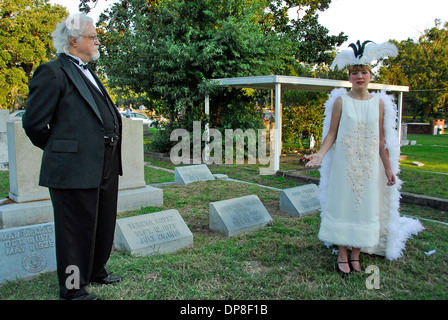 Friedhof Nachttour mit Reenactors in Biloxi, Mississippi Stockfoto