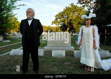 Friedhof Nachttour mit Reenactors in Biloxi, Mississippi Stockfoto