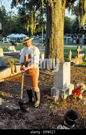 Friedhof Nachttour mit Reenactors in Biloxi, Mississippi Stockfoto