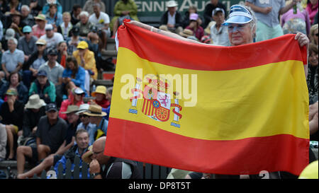 Auckland, Neuseeland. 9. Januar 2014. Tennis-Fan am Viertelfinale-Tag 2014 Heineken Open. ASB-Tennis-Center. Bildnachweis: Aktion Plus Sport/Alamy Live-Nachrichten Stockfoto