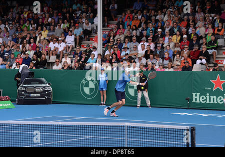 Auckland, Neuseeland. 9. Januar 2014. USAS John Isner am Viertelfinale-Tag 2014 Heineken Open. ASB-Tennis-Center. Bildnachweis: Aktion Plus Sport/Alamy Live-Nachrichten Stockfoto