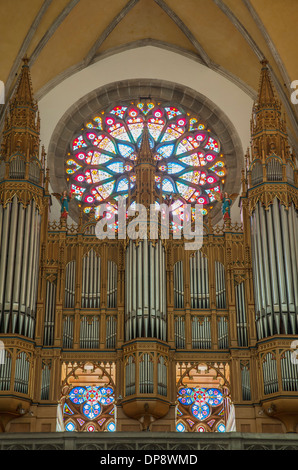 Innenraum der Basilika von St. Egidius, Bardejov (UNESCO-Weltkulturerbe), Presov Region, Slowakei Stockfoto